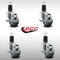 Service Caster 3'' SS Gray Poly Swivel 1-5/8'' Expanding Stem Caster Set with Brake, 4PK SCC-SSEX20S314-PPUB-TLB-158-4 - alternate 4